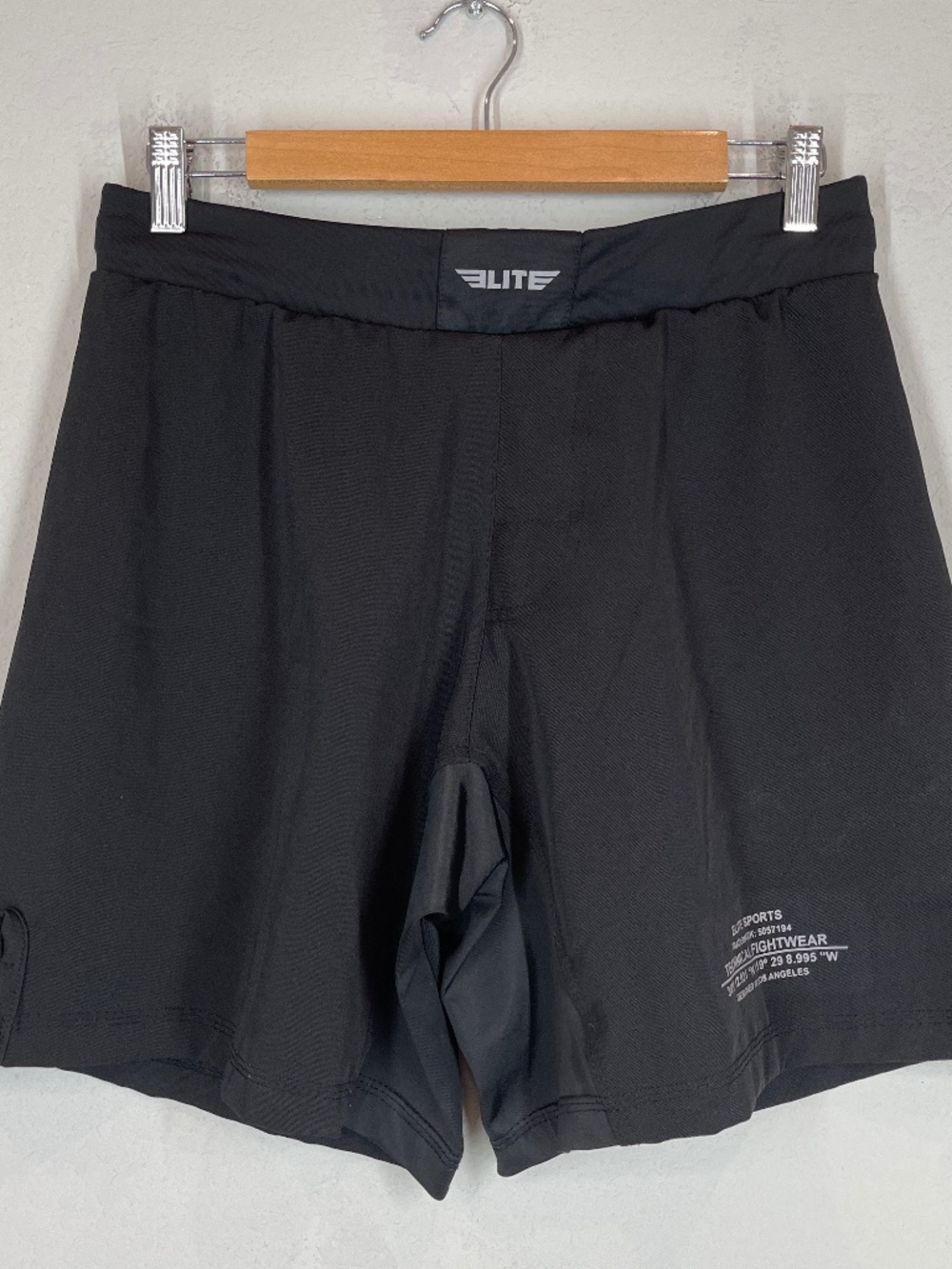 Elite Sports MMA Fight Shorts Men's Size S Black Boxing Training Fightwear